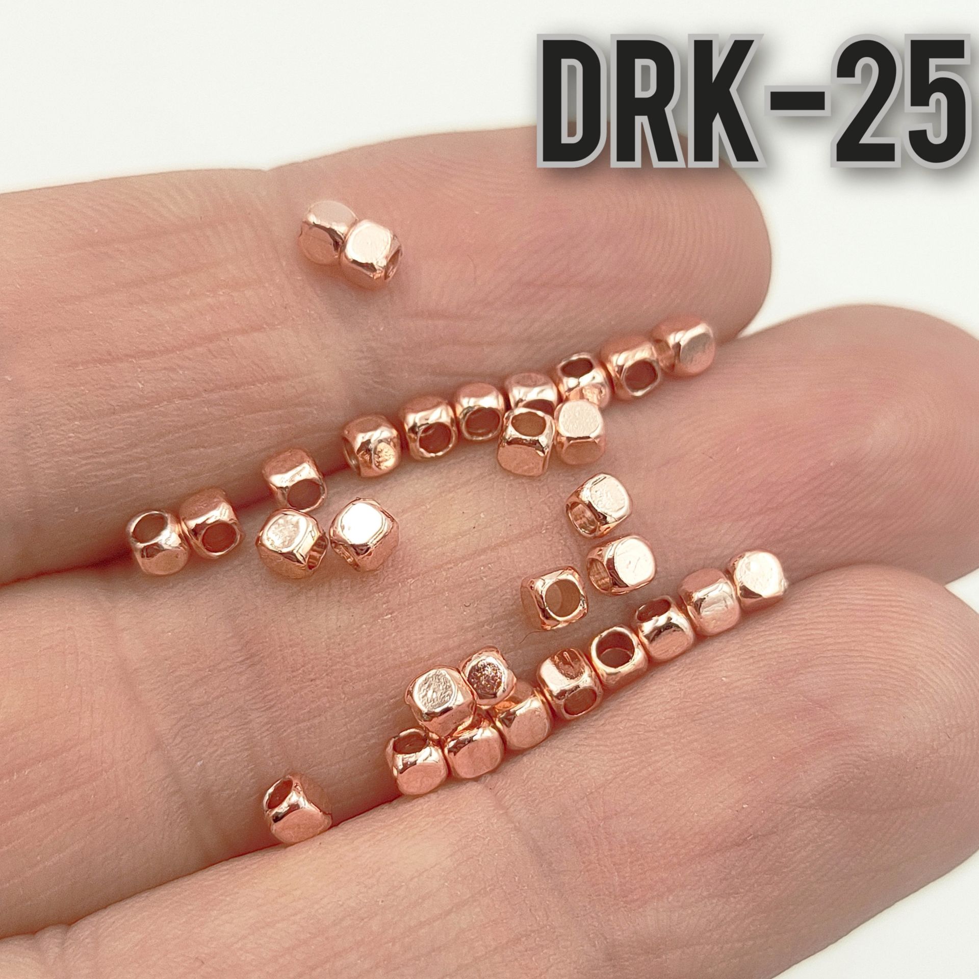 DRK-25 Rose Kaplama Küp Dorika Boncuk 2.5 mm
