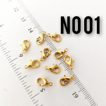 No : 01 Papağan - 24 Ayar Mat Altın Kaplama - 10 mm (501) - 10 adet