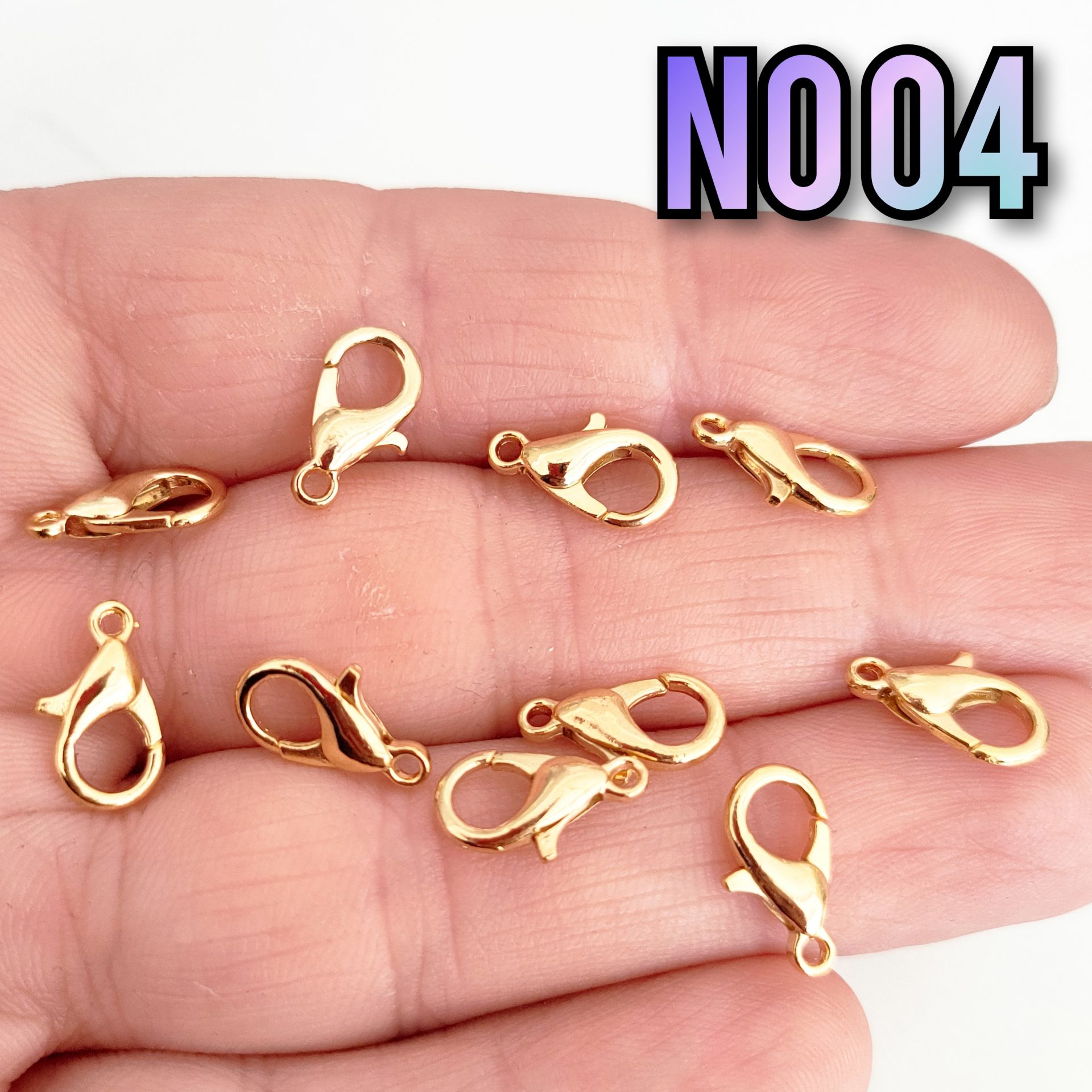 No : 04 Papağan - 24 Ayar Parlak Altın Kaplama - 12 mm (502) - 10 adet