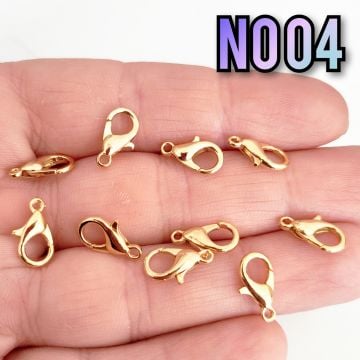 No : 04 Papağan - 24 Ayar Parlak Altın Kaplama - 12 mm (502) - 10 adet