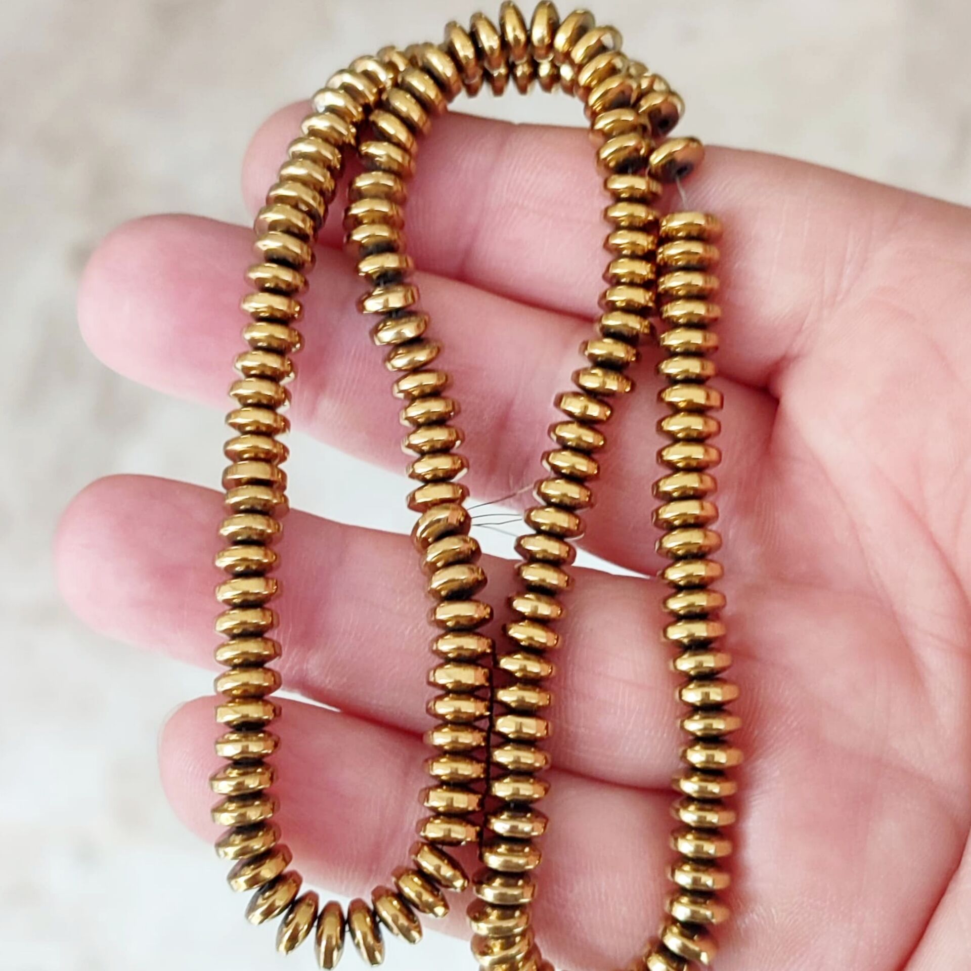 DT-058 Disk Hematit Çelik Gold Renk (Koyu Altın) 6 x 2.5 mm