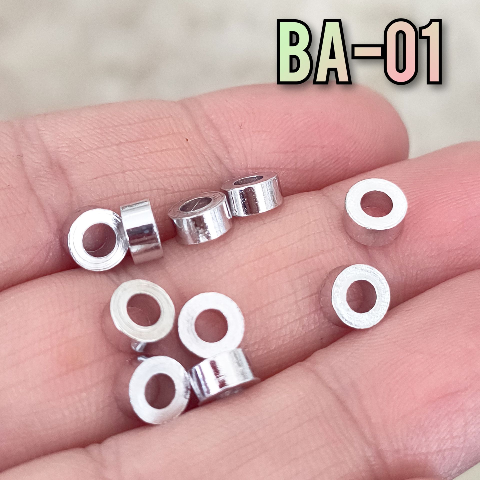 BA 01 Rodyum Kaplama 6 mm Boncuk Arası