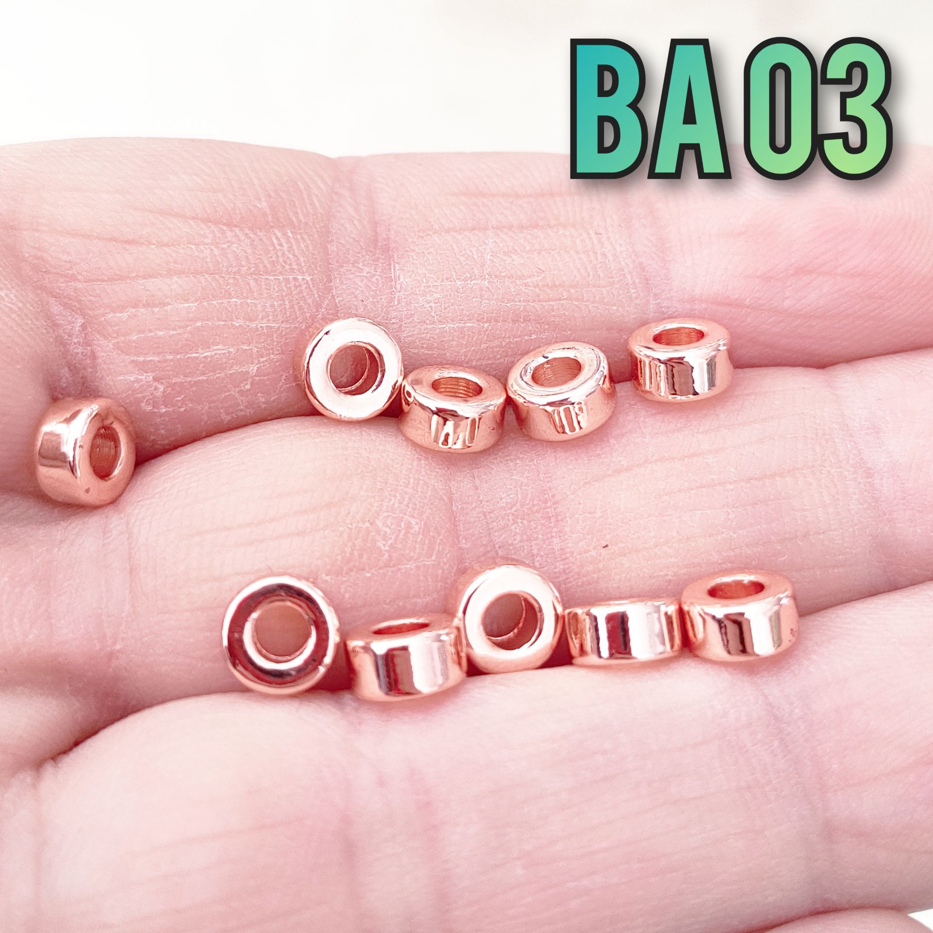 BA 03 Rose Gold Kaplama 6 mm Boncuk Arası
