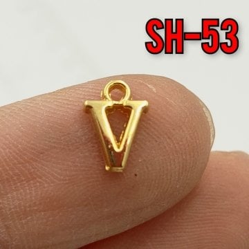 SH-53 24 Ayar Altın Kaplama V Harf Sallantı