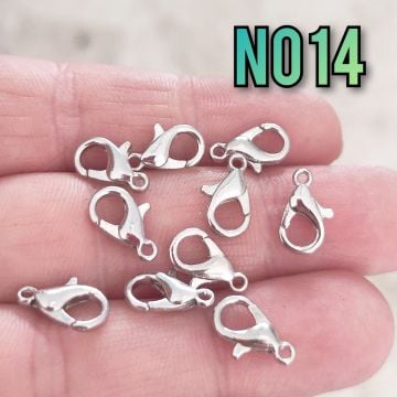 No : 14 Papağan - Nikel Rengi - 12 mm (502) - 10 adet