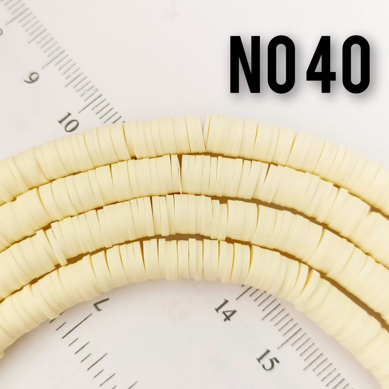 No : 40 Krem Renk Fimo Hamur Boncuk