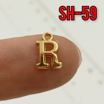 SH-59 24 Ayar Altın Kaplama R Harf Sallantı