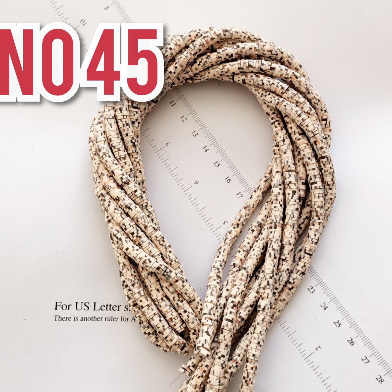 No : 45 Picasso Latte Kahve Fimo Hamur Boncuk