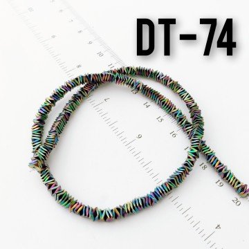 DT-074 Eğri Kesim Kare Pul Hematit Yanar Döner Mor Renk 4 x 1 mm