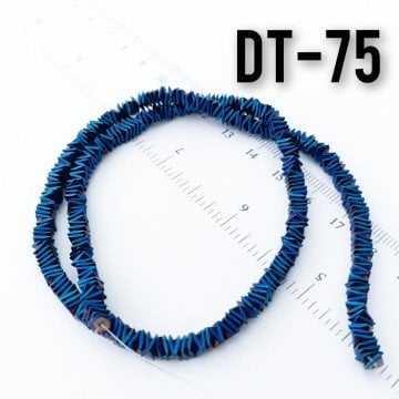 DT-075 Eğri Kesim Kare Pul Hematit  Gece Mavisi 4 x 1 mm