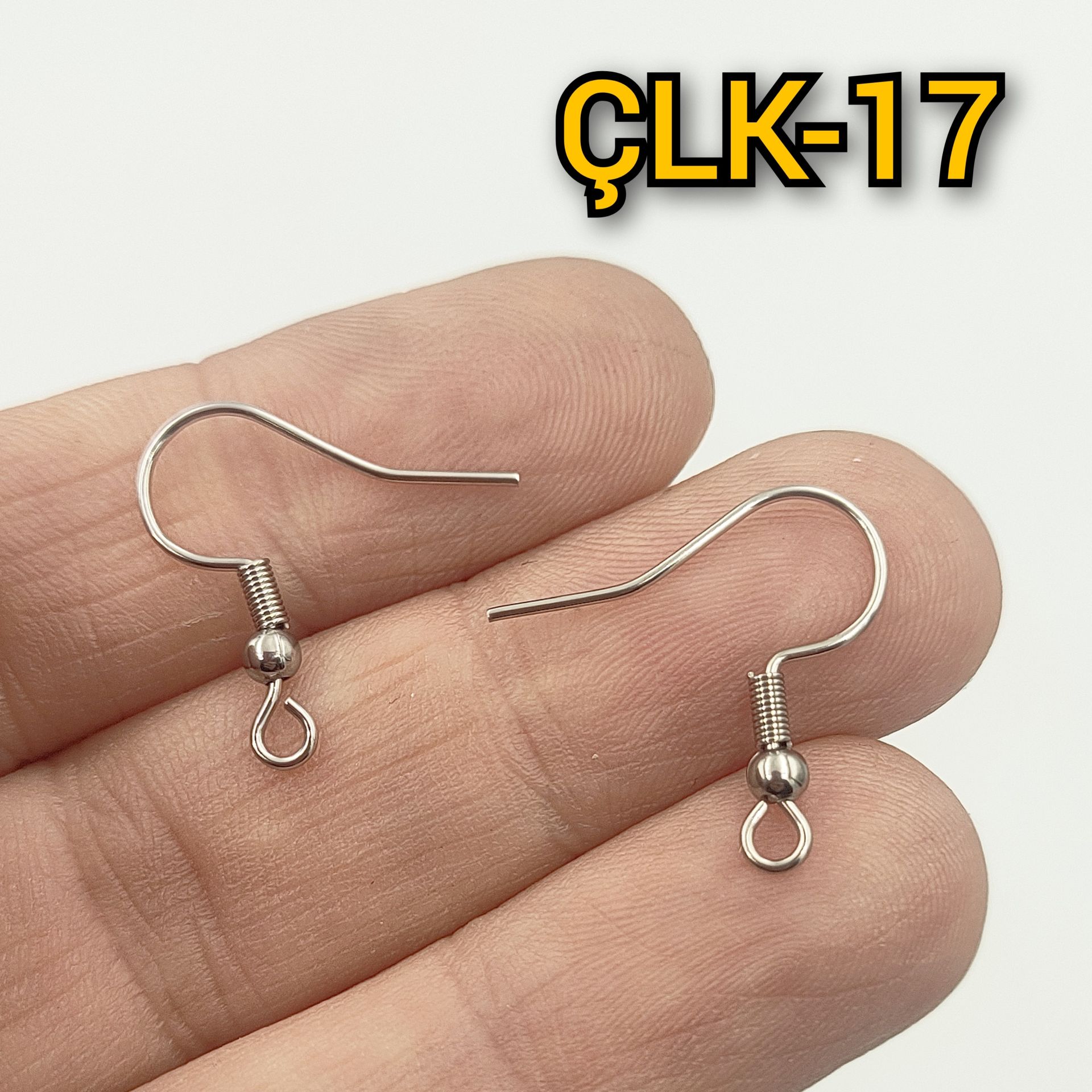 ÇLK-17 A Kalite Gümüş Renk 316L Cerrahi Çelik Küpe Kancası