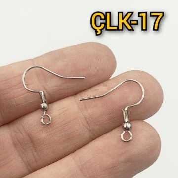 ÇLK-17 A Kalite Gümüş Renk 316L Cerrahi Çelik Küpe Kancası