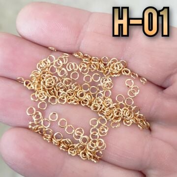 H-01 24 Ayar Altın Kaplama Miyuki Halka - 3 mm - 4 Gr
