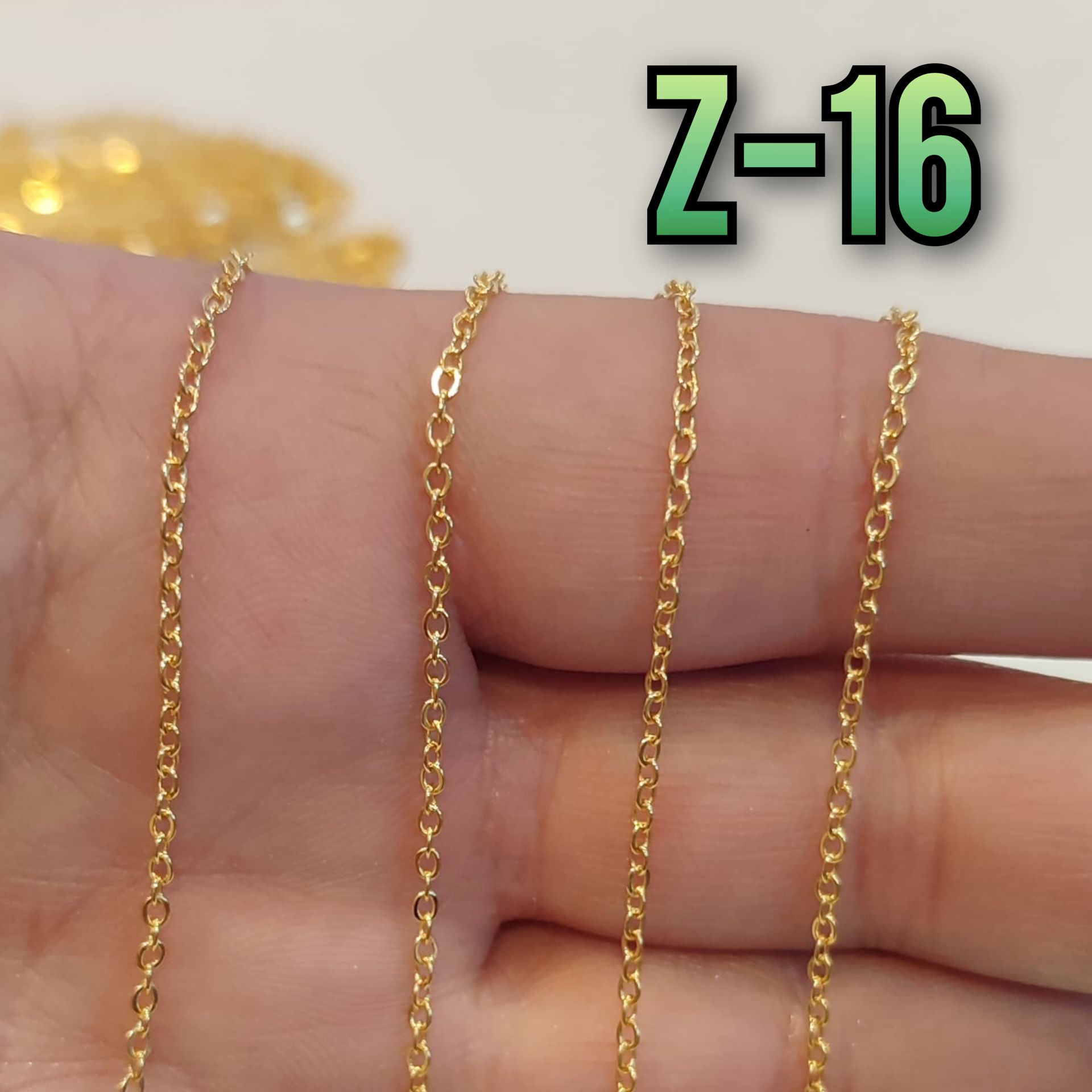 No : 016 24 Ayar Parlak Altın Kaplama Pirinç Miyuki Zinciri