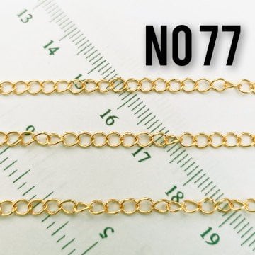 No : 077 24 Ayar Altın Kaplama İnce Uzatma Zinciri