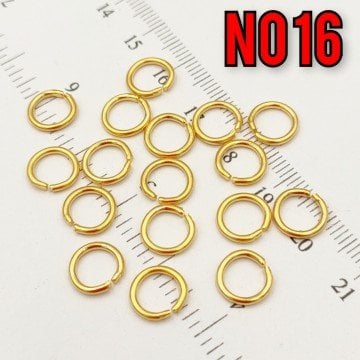 H-16 24 Ayar Mat Altın Kaplama Kalın Pirinç Halka 8 mm-4 gr