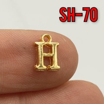 SH-70 24 Ayar Altın Kaplama H Harf Sallantı