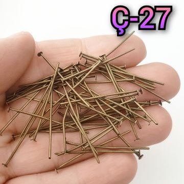 Ç-27 Antik Renk Düz Başlı Demir Takı Çivisi 30 mm