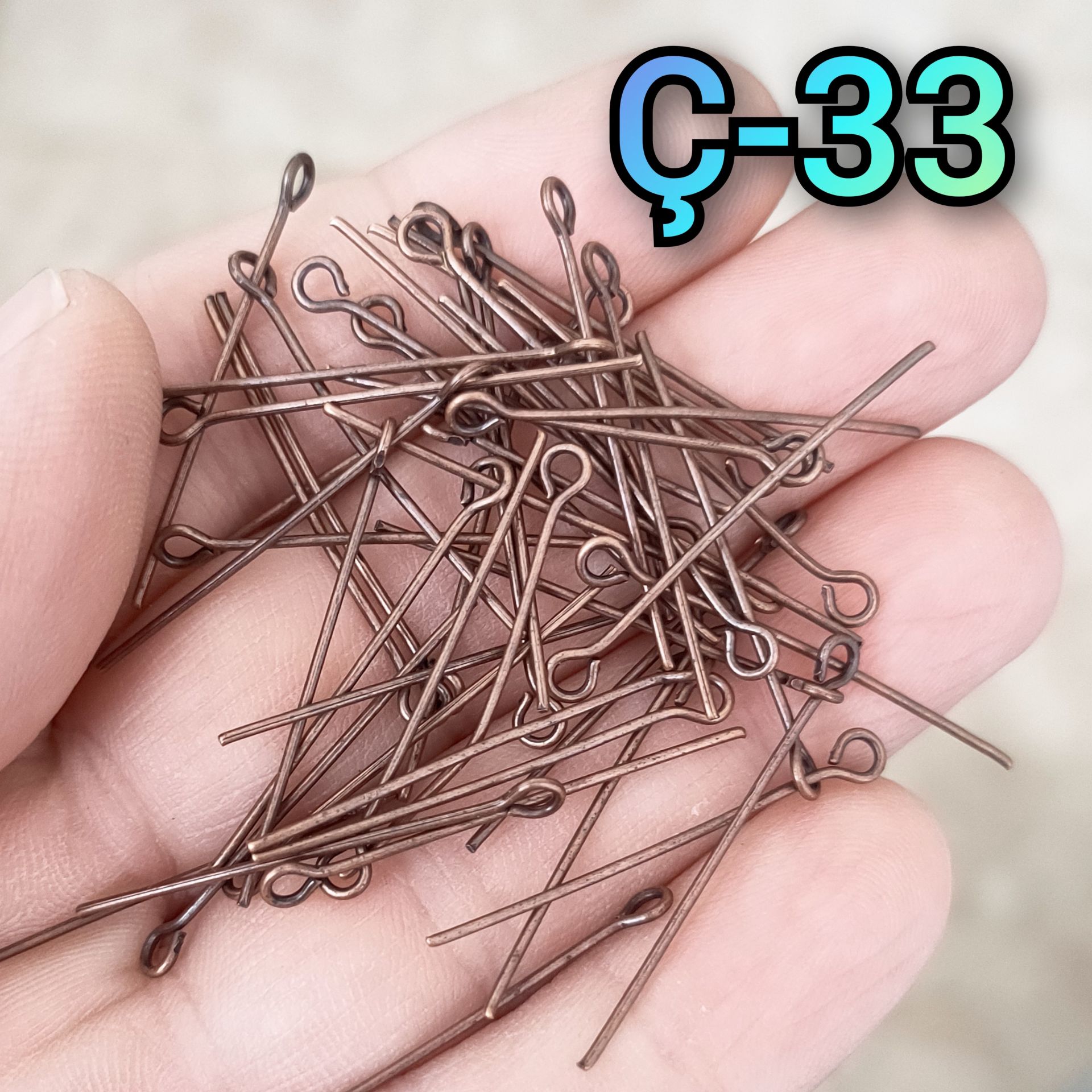 Ç-33 Bakır Renk Halkalı Demir Takı Çivisi 30 mm