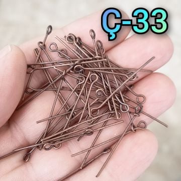 Ç-33 Bakır Renk Halkalı Demir Takı Çivisi 30 mm