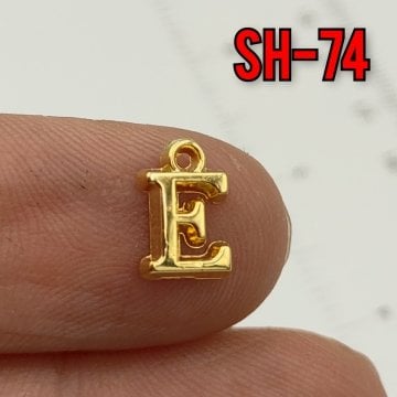 SH-74 24 Ayar Altın Kaplama E Harf Sallantı