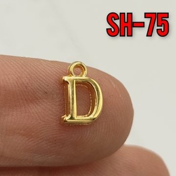 SH-75 24 Ayar Altın Kaplama D Harf Sallantı