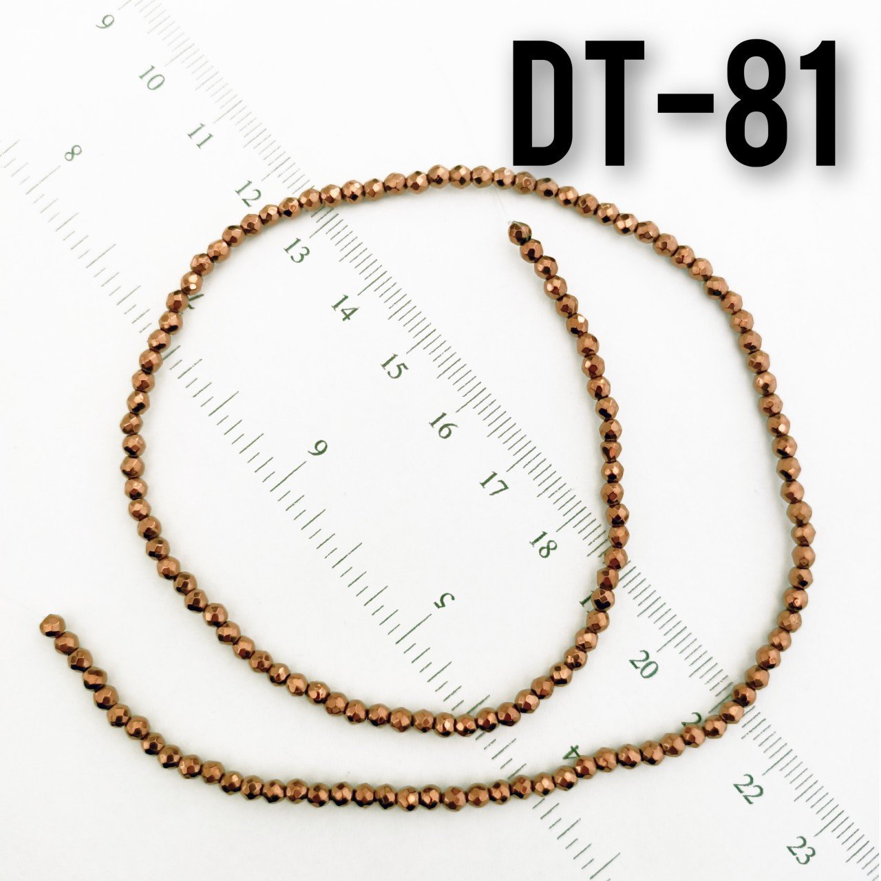 DT-081 Çek Kristali Kesimli Bakır Renk Hematit 3 mm