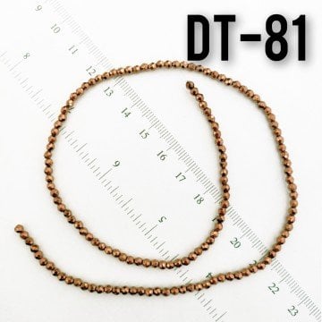DT-081 Çek Kristali Kesimli Bakır Renk Hematit 3 mm