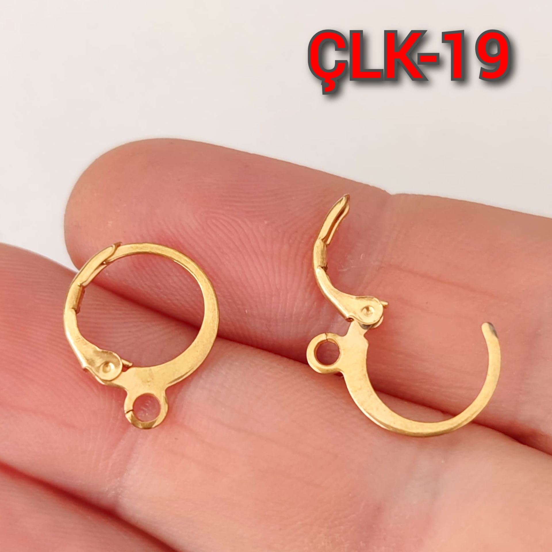 ÇLK-19 Altın Renk 316L Cerrahi Çelik Küpe Klipsi 13 mm