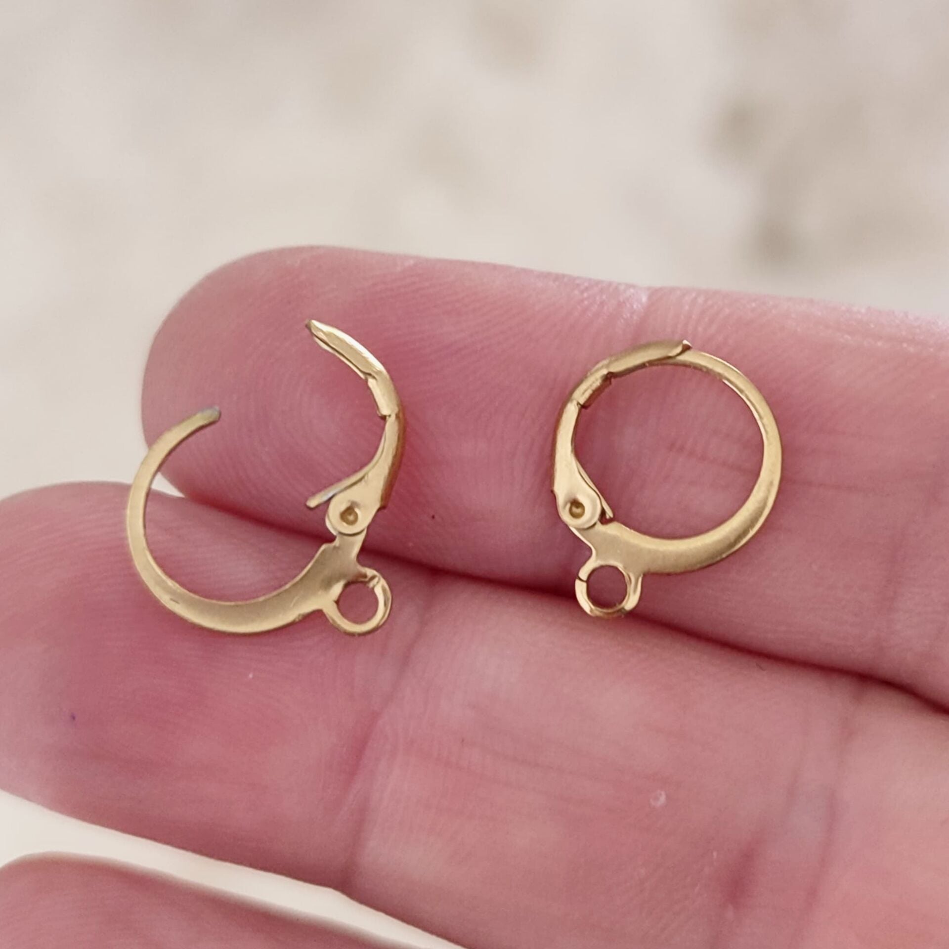 ÇLK-19 A Kalite Kaplama Altın Renk 316L Cerrahi Çelik Küpe Klipsi 12 mm