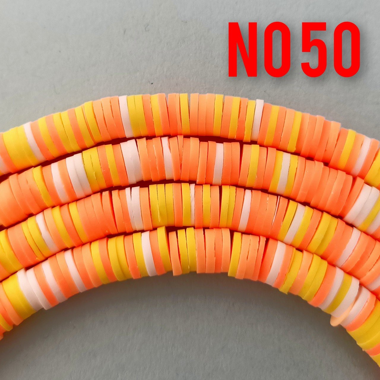 No : 50 Mix Turuncu Fimo Hamur Boncuk