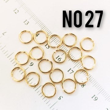 H-27 24 Ayar Altın Kaplama Pirinç Kalın Halka - 8 mm - 4 Gr