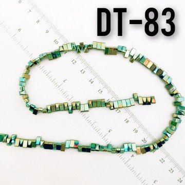 DT-083 Piramit Half Tila Kesim Yeşil Yanar Döner Renk Hematit 6 x 3 mm