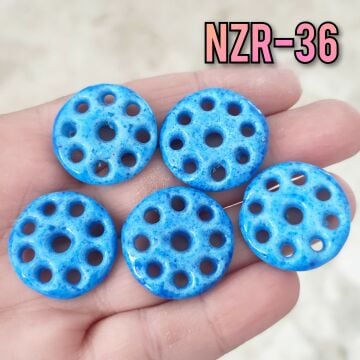 NZR-36 9 Gözlü Yuvarlak Süryani Nazar Boncuğu 25x6 mm