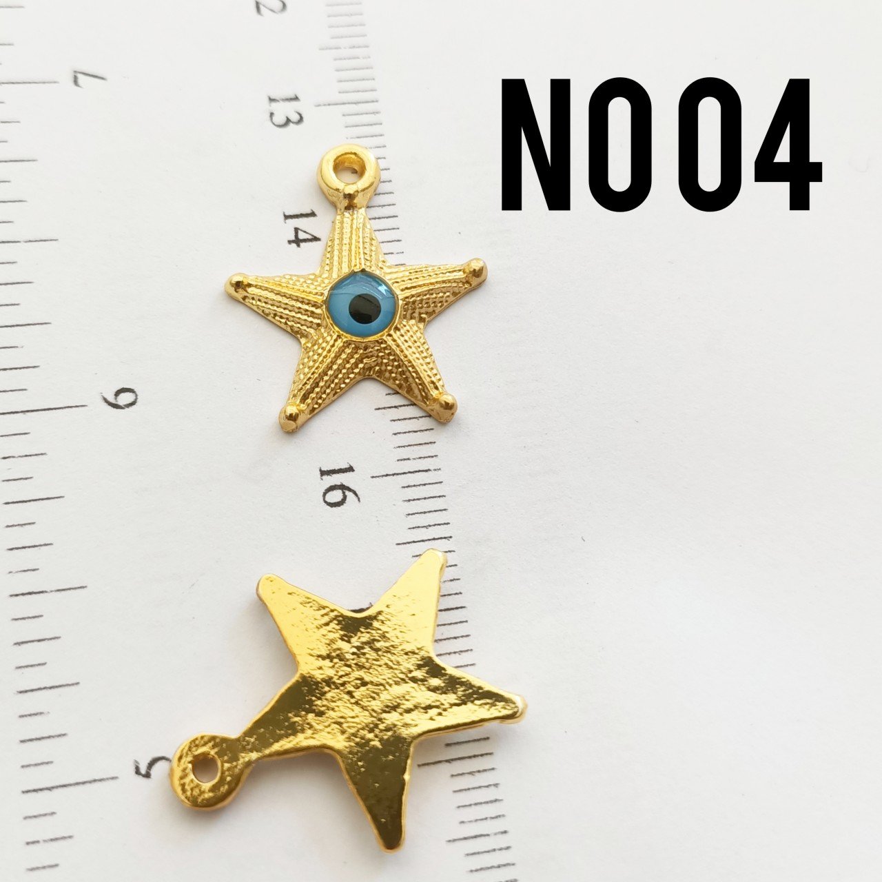 AMS-004 Altın Kaplama Gözlü Yıldız 20 mm