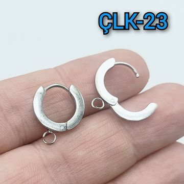 ÇLK-23 A Kalite Gümüş Renk 316L Cerrahi Çelik Küpe Klipsi