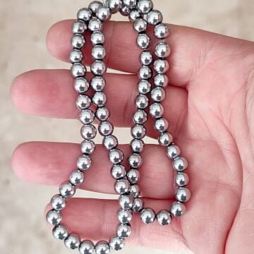 DT-090 Yuvarlak Çelik Renk (Gümüş Renk) Hematit 6 mm