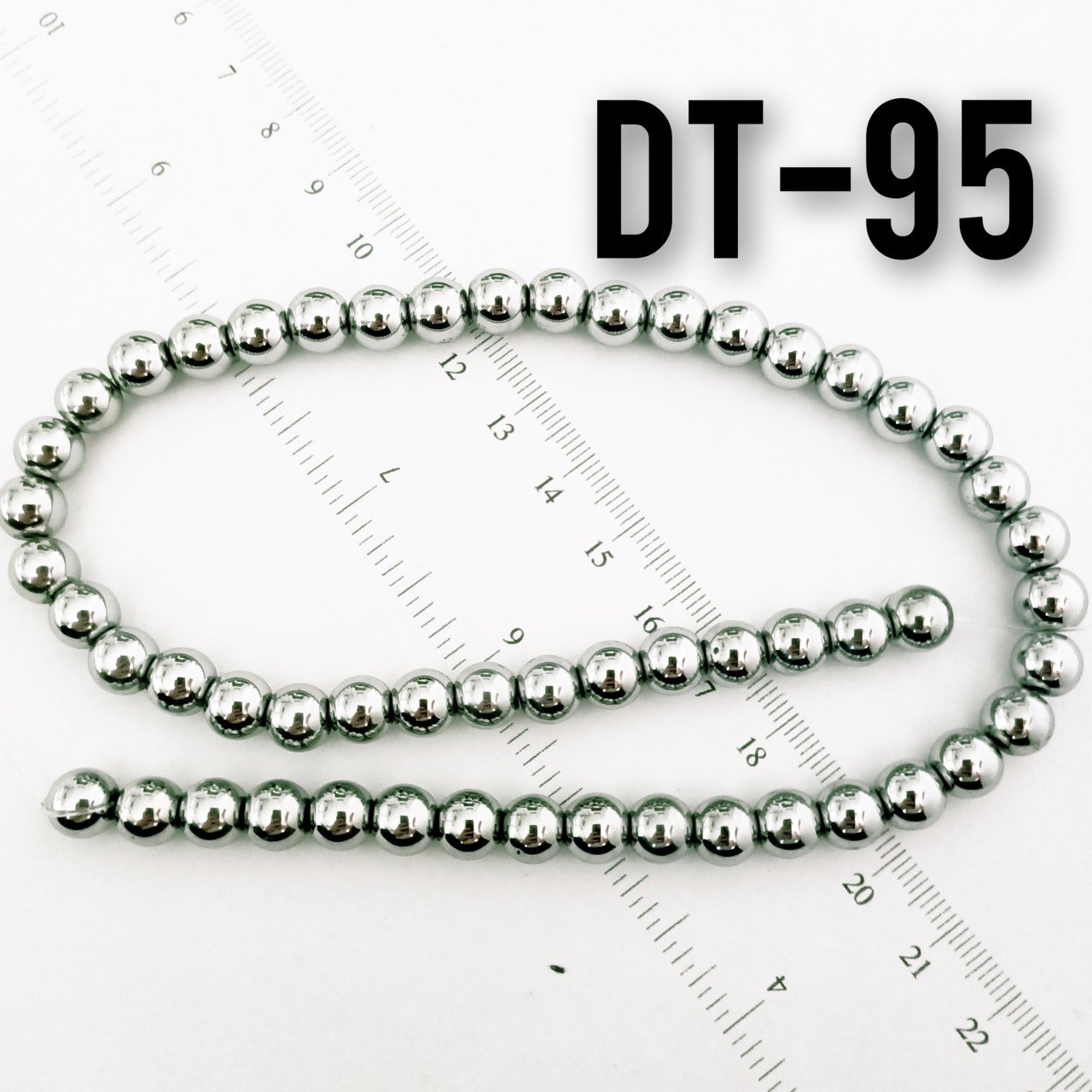 DT-095 Yuvarlak Gümüş Renk Hematit 8 mm