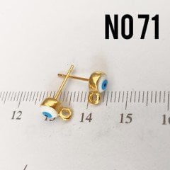 No : 71 Altın Kaplama Mineli Çivi Küpe
