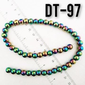 DT-097 Yuvarlak Mor Yanar Döner Renk Hematit 8 mm