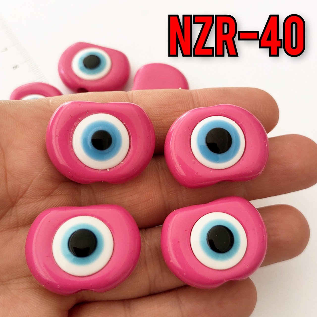 NZR-40 Büyük Boy Akrilik Nazar Boncuğu Fuşya