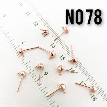 No : 78 Rose Kaplama Küçük Çivi Küpe