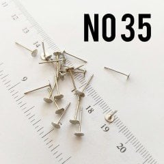 No : 35 Gümüş Renk Pirinç Çivi Küpe Aparatı 4 mm