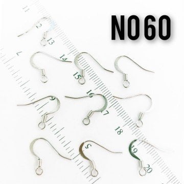 No : 60 Rodyum Kaplama Pirinç Küpe Kancası