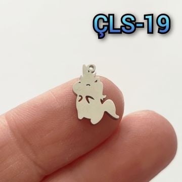 ÇLS-19 Gümüş Renk 316L Cerrahi Çelik Mini Unicorn Sallantı