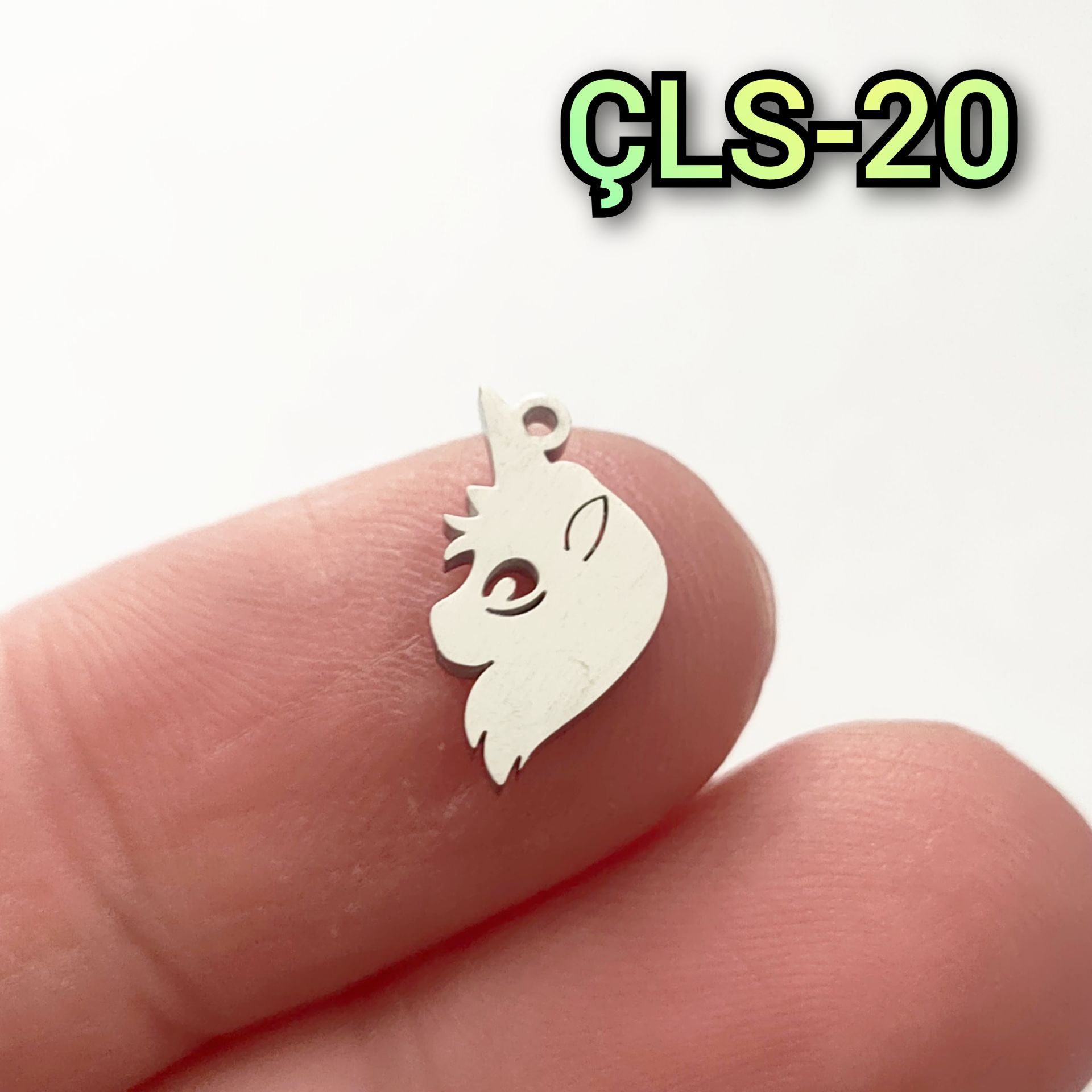 ÇLS-20 Gümüş Renk 316L Cerrahi Çelik Mini Unicorn Sallantı