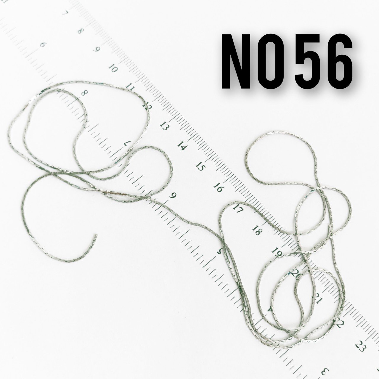 No : 056 Rodyum Kaplama Pirinç Kobra ( İp ) Zinciri 1 mm