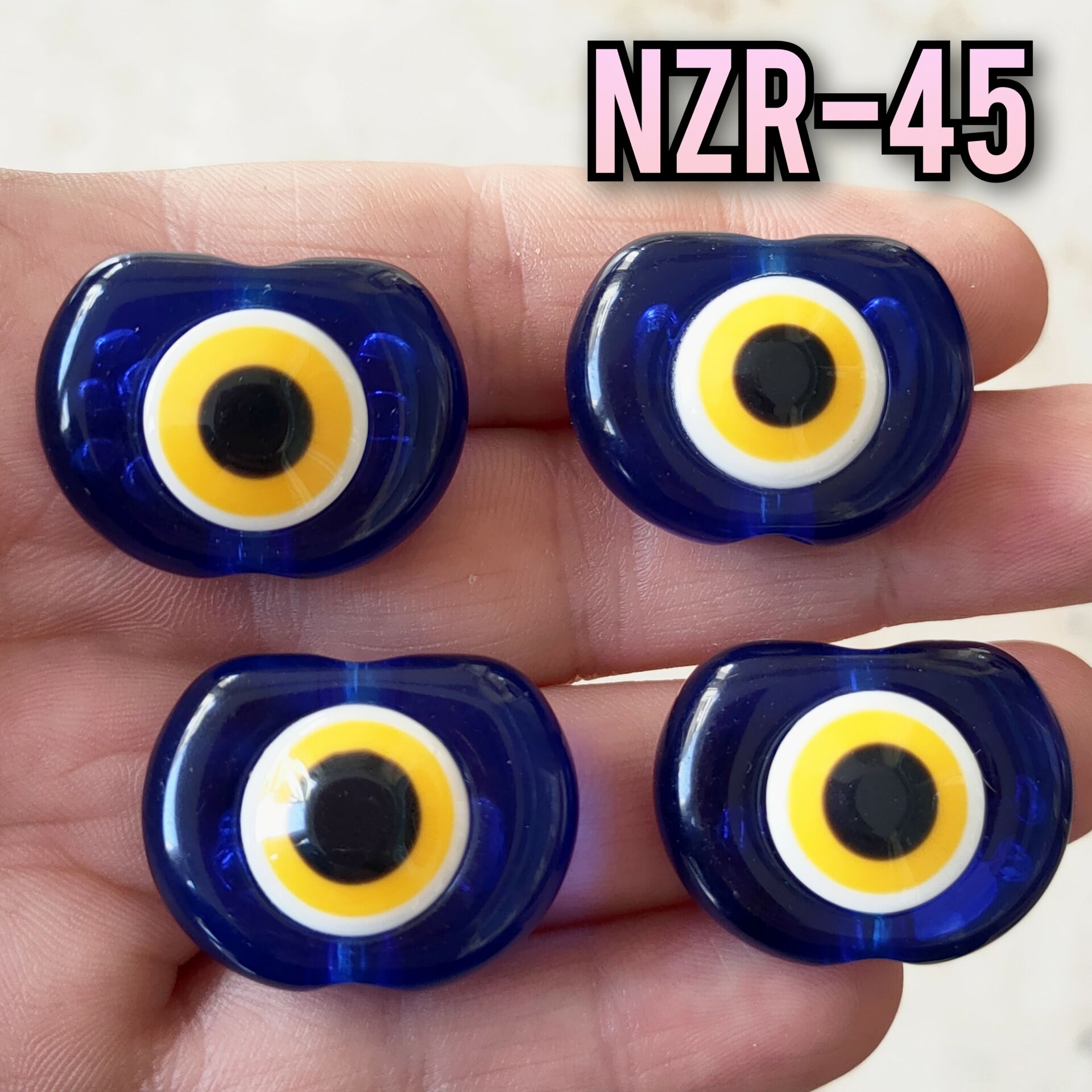 NZR-45 Büyük Boy Akrilik Nazar Boncuğu Saks Mavi