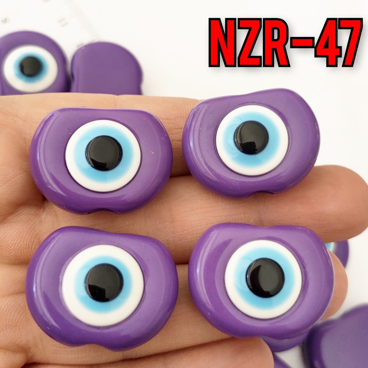 NZR-47 Büyük Boy Akrilik Nazar Boncuğu Mor