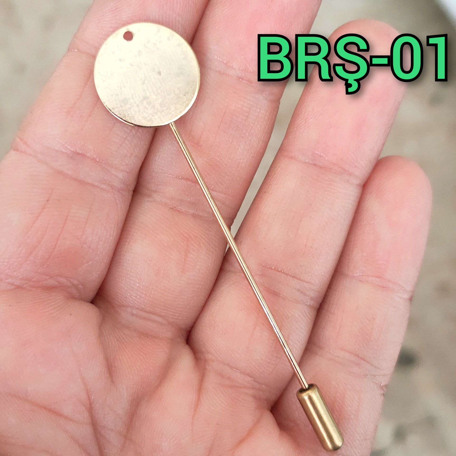 BRŞ-01 Pirinç Sarı Broş Çubuğu